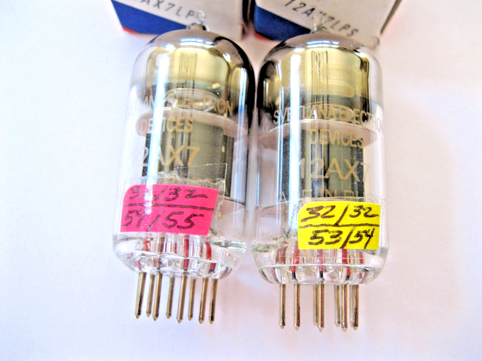 2 SOVTEK 12AX7LPS/ECC83/12AX7 VACUUM TUBES TV-7 TESTED.