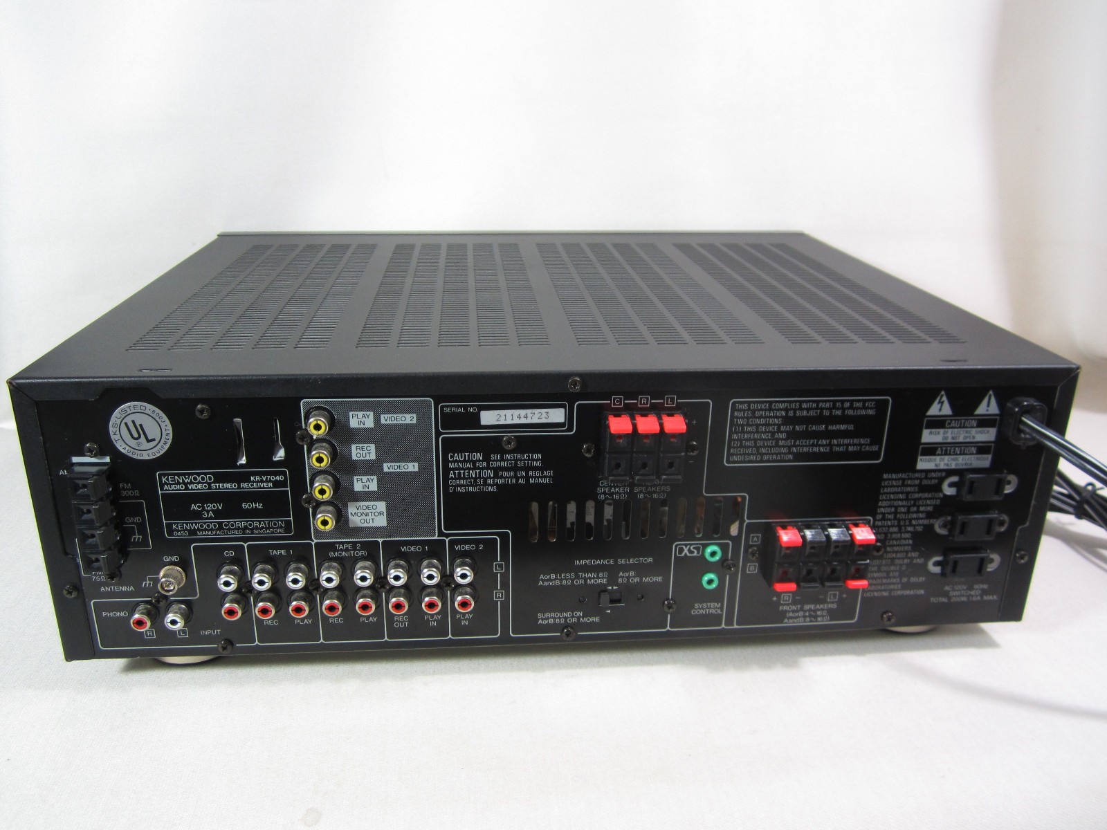 Vintage Kenwood KR-V7040 Stereo Receiver with Remote RC-7040 Tested