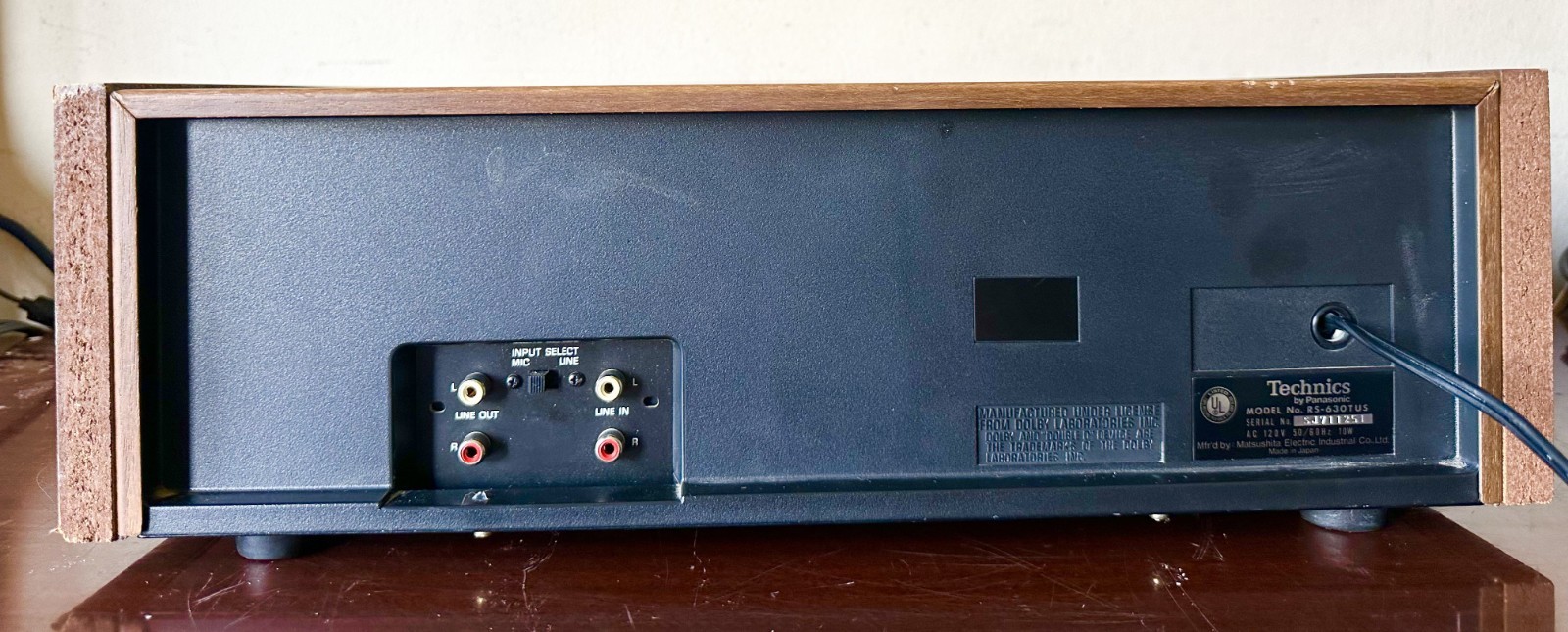 Technics 630T Tape Deck, Partially Works, Needs Capstan Pinch Roller Repaired