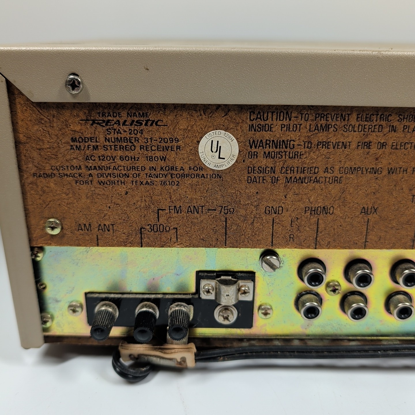 Realistic STA-204 AM/FM Stereo Receiver Vintage 1970s Radio Shack w/ Manual