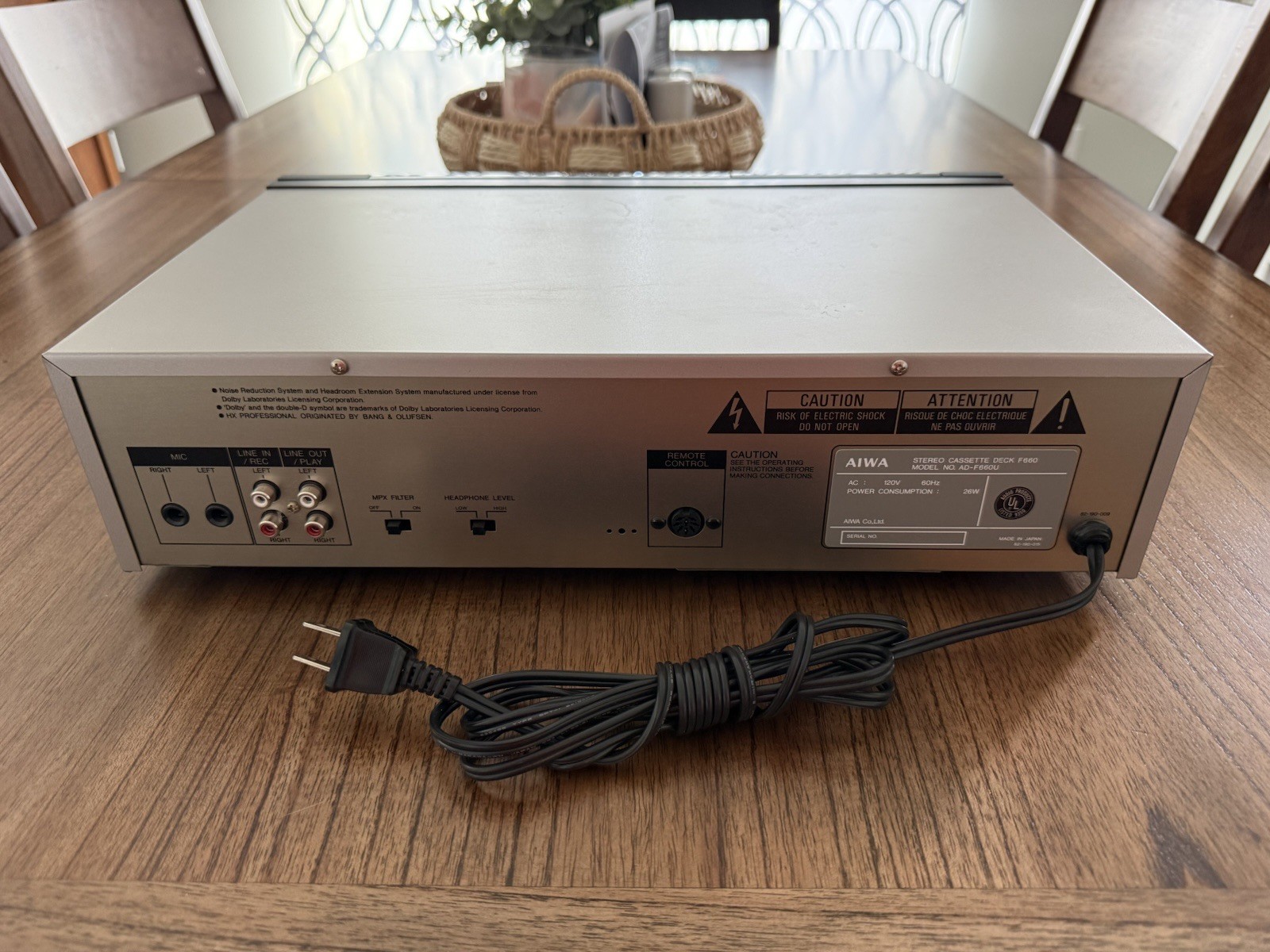 Aiwa F660 Cassette Recorder Player Serviced Full Function, Excellent Condition!