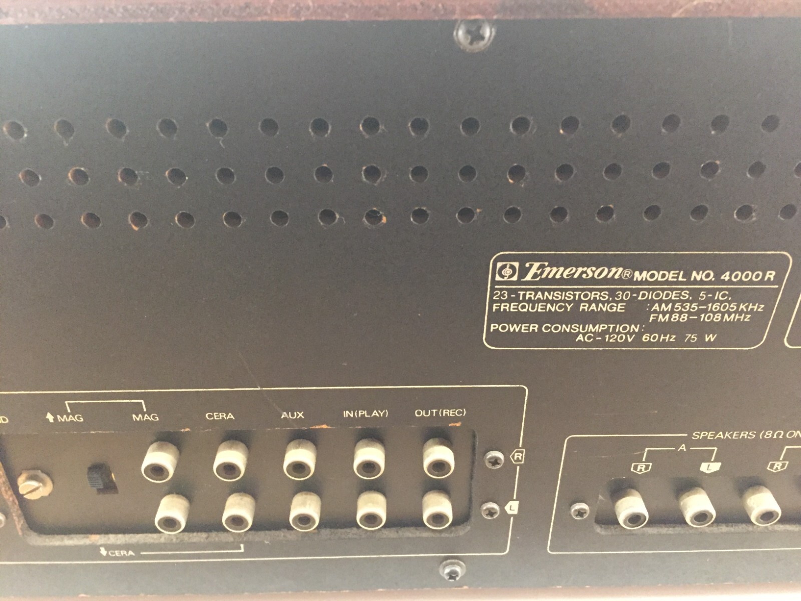 EMERSON 4000R VINTAGE STEREO WITH BUILT IN 8 TRACK ~ Tested/Works!