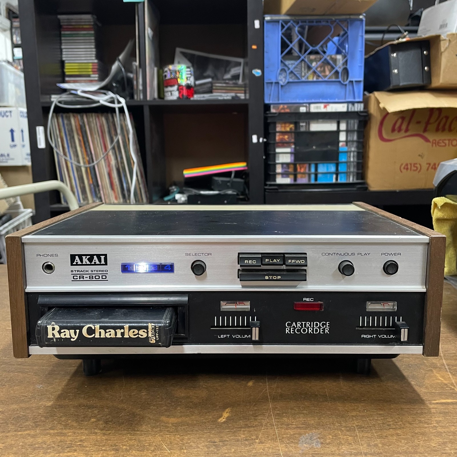 AKAI CR-80D 8-Track Tape Player/Recorder TESTED FOR PARTS OR REPAIR ONLY