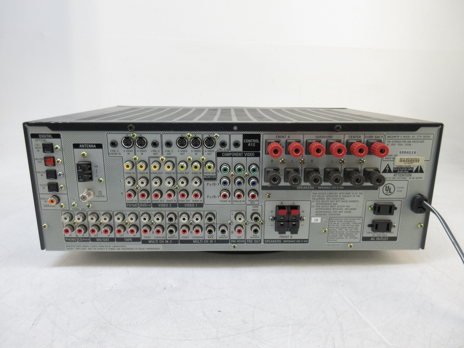 Sony STR-DE985 Audio Video receiver with Dolby Digital EX, DTS, & Pro Logic II