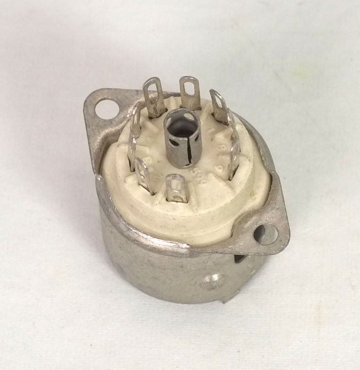1 NOS Vintage Elco 9-pin Shield Base Ceramic Tube Socket TS103C01