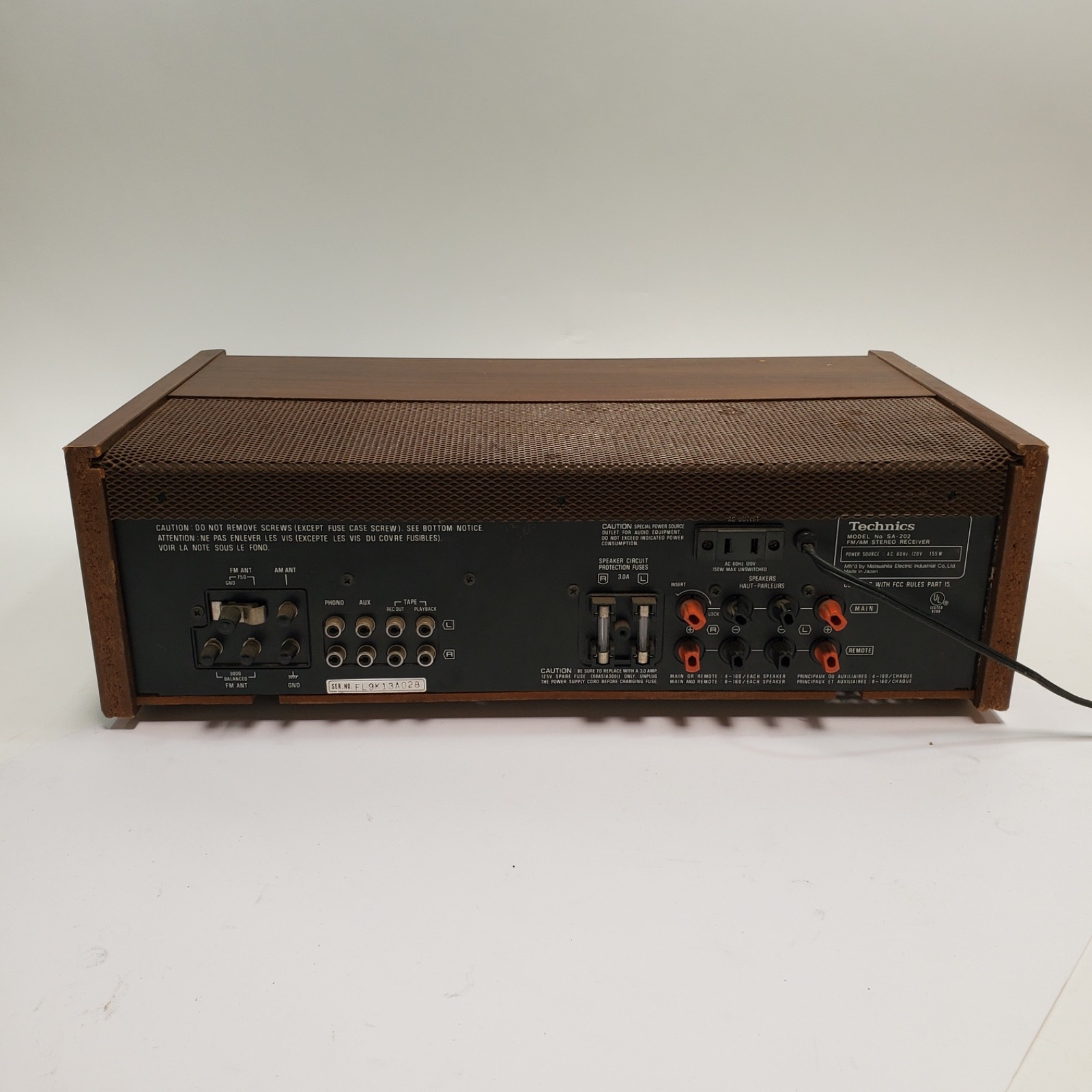 Vintage Technics SA-202 FM/AM Stereo Receiver SA-202 Tested Working