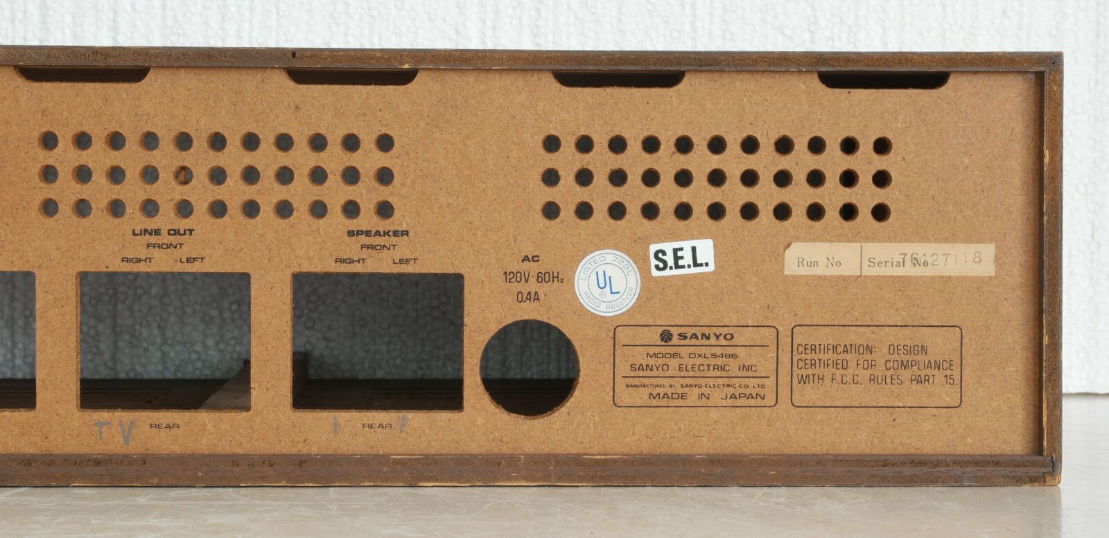 Sanyo DXL5486 4 Channel Stereo Receiver Wood Cabinet/Case
