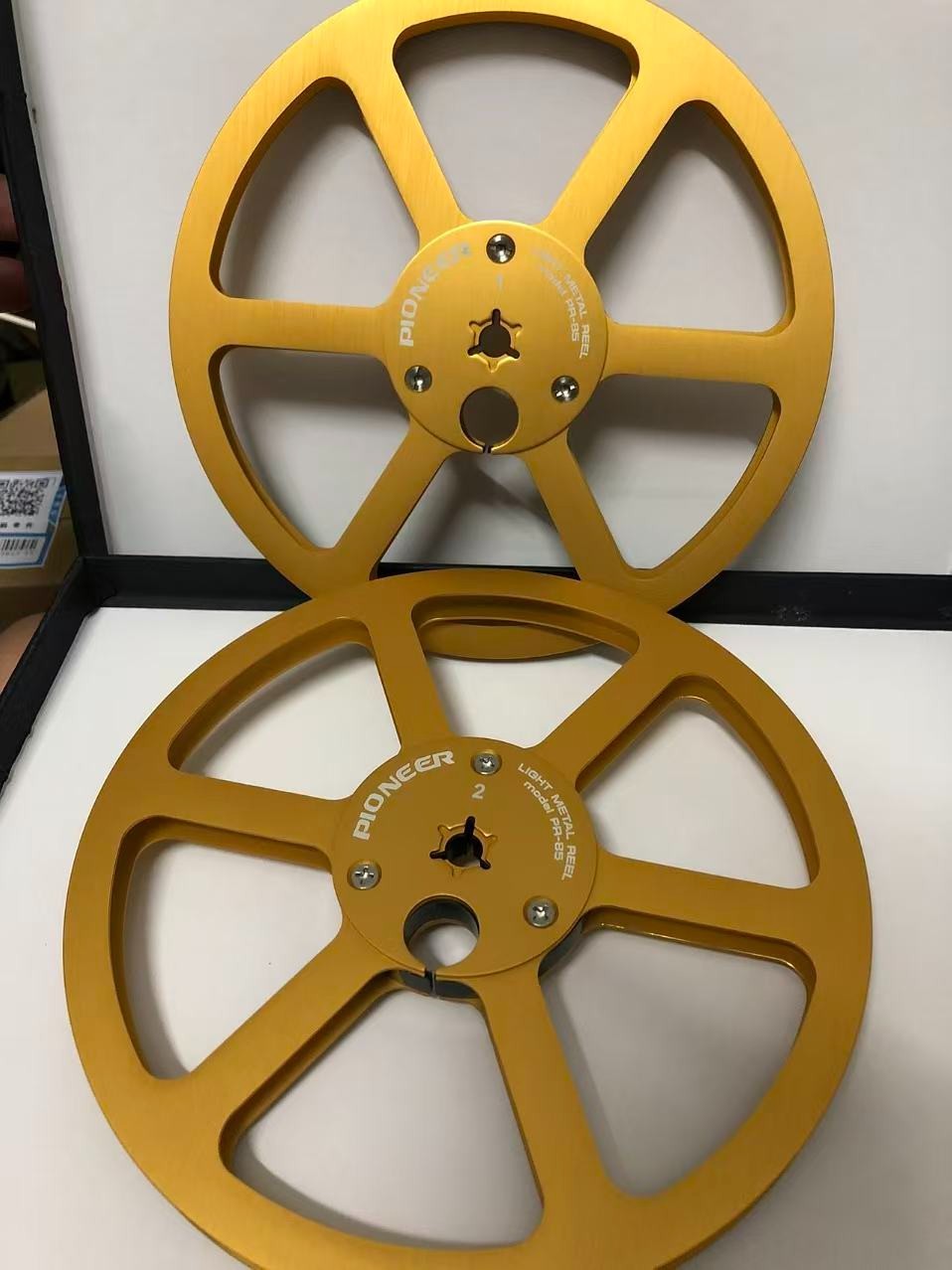 7 Inch Metal Reels Aluminum Pair For Pioneer Reel To Reel RT-707 (golden）