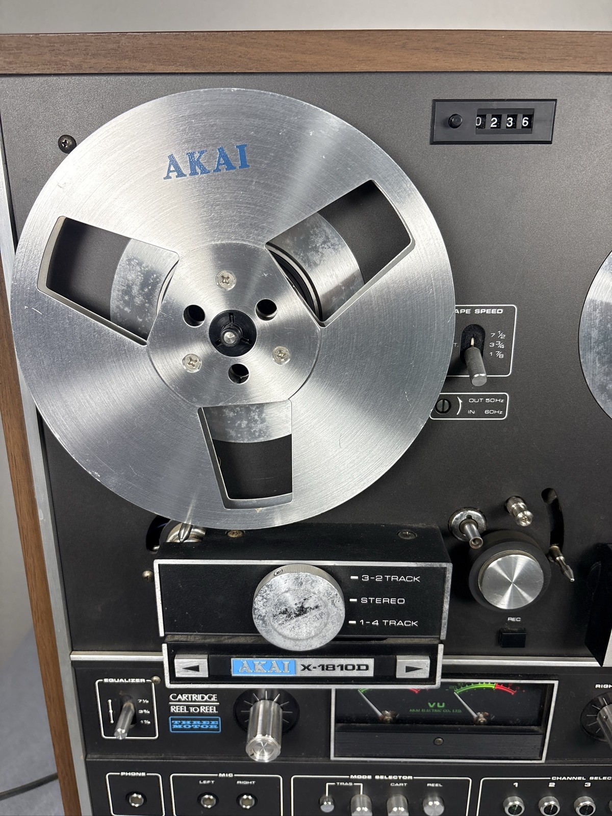 Akai X-1810D Stereo Reel to Reel Tape Recorder Player Deck W/ Original Manual