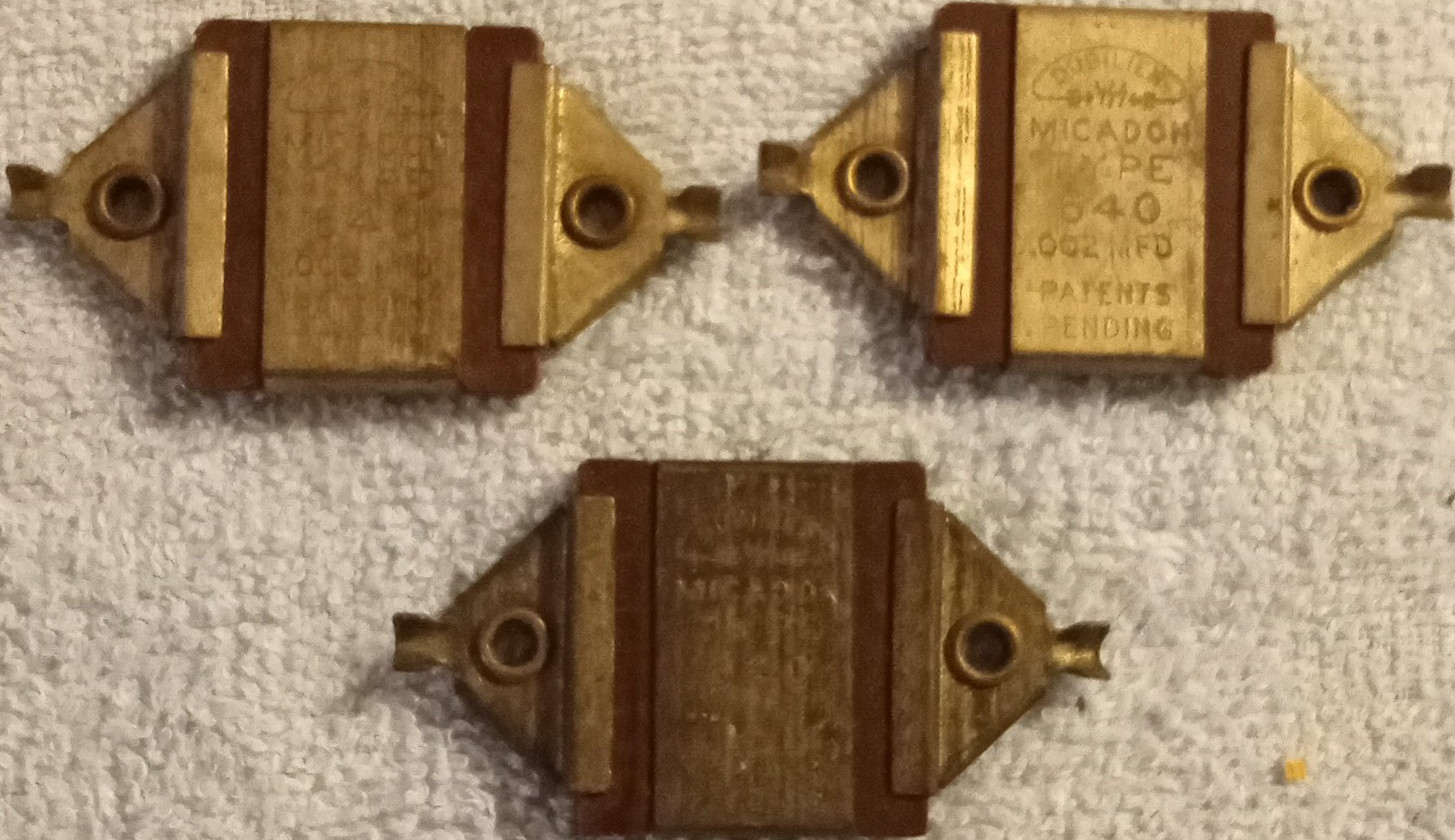 Cornell Dubilier Micadon 640 .002 MfdVintage Capacitors Set of 3 Patents Pending