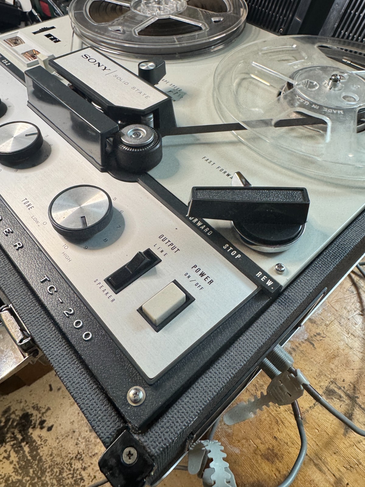 Sony TC-200 Vintage Reel to Reel Tape Recorder Tested Serviced w/ Accessories