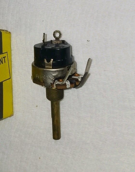 VINTAGE ZENITH TELEVISION,RADIO PART #63-5449 POTENTIOMETER WITH SWITCH WITH BOX