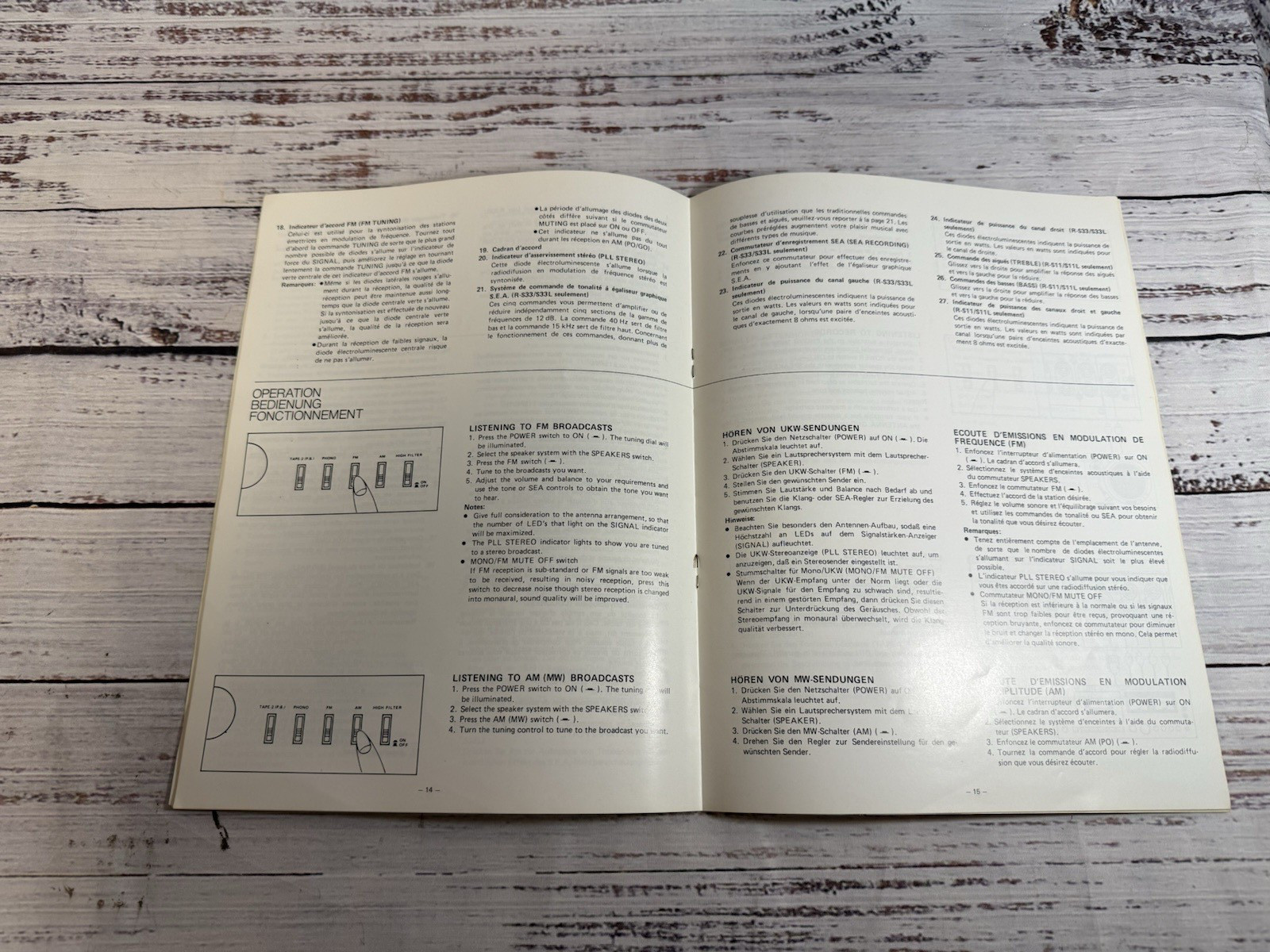 Vintage Genuine JVC Stereo Receiver R-S11 / R-S33 Instruction Book – Japan