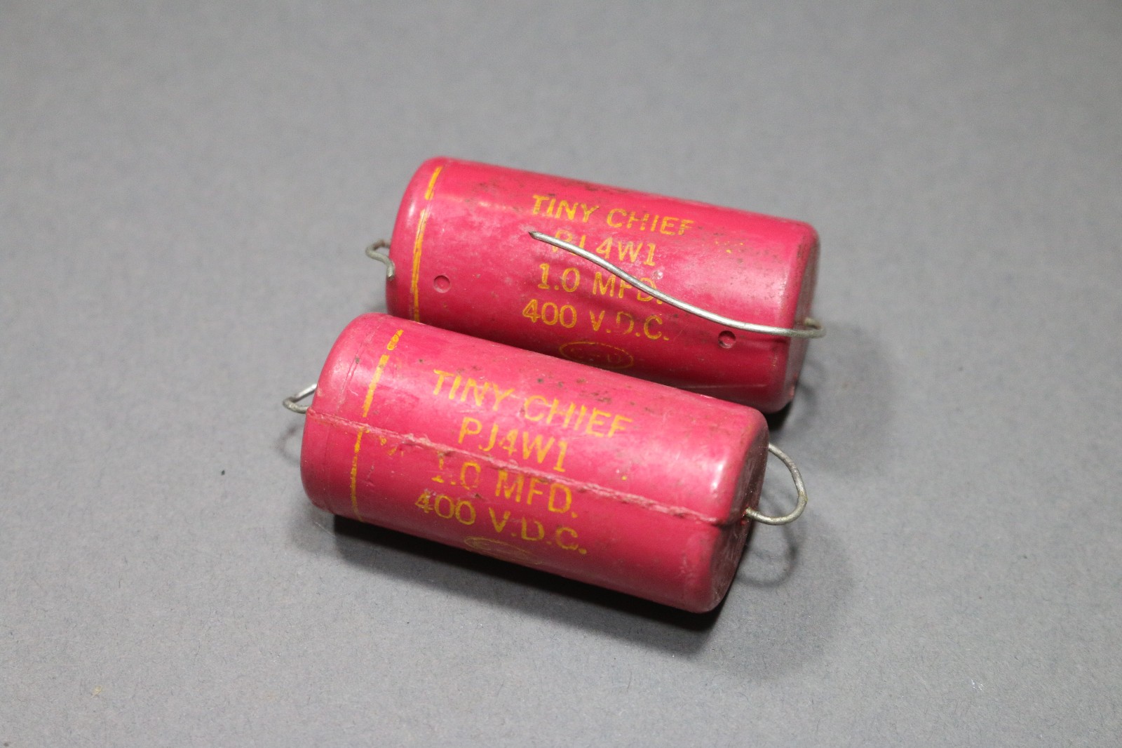 Pair Vintage Cornell-Dubilier Tiny Chief 1.0 uF 400V Capacitor Tube Amp Tested