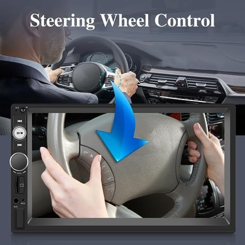 Nhopeew Double Din Bluetooth Car – 7 Inch Touch Screen Car Radio Mirror