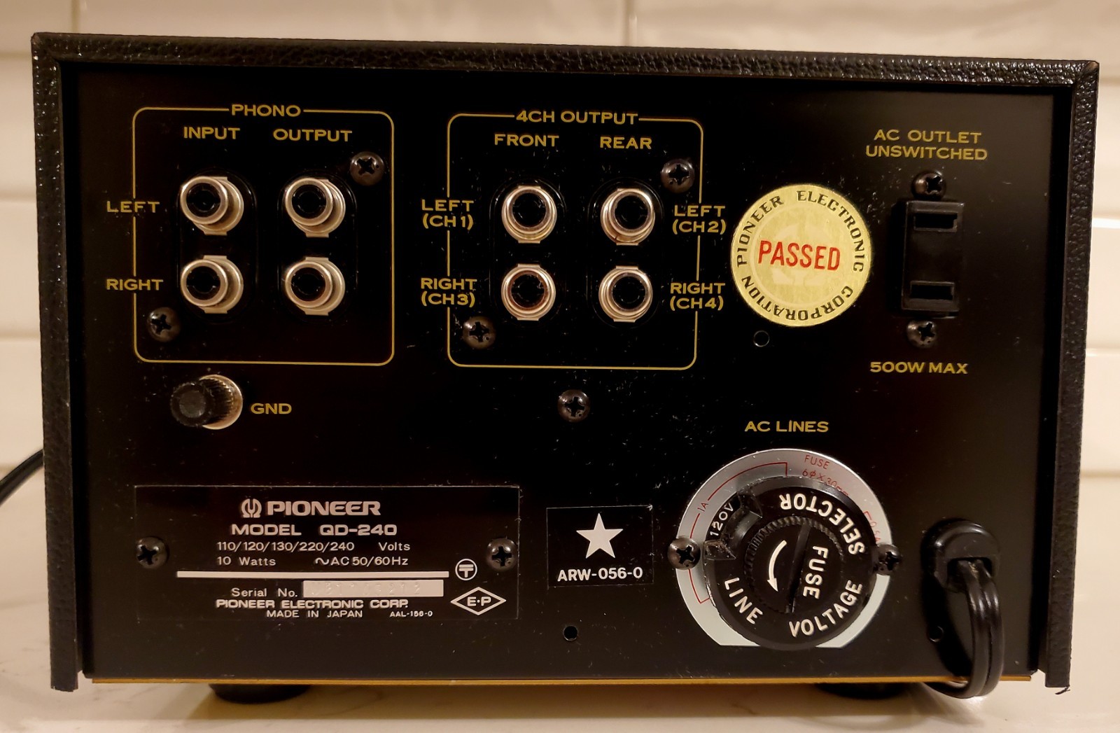 Pioneer QD-240 CD-4 Four Channel Demodulator Audio Processor MT. Cond. w/ EXTRAS