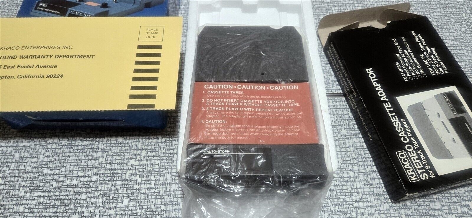 NOS Kraco Stereo Cassette Adaptor for 8-Track Tape Players KCA-7