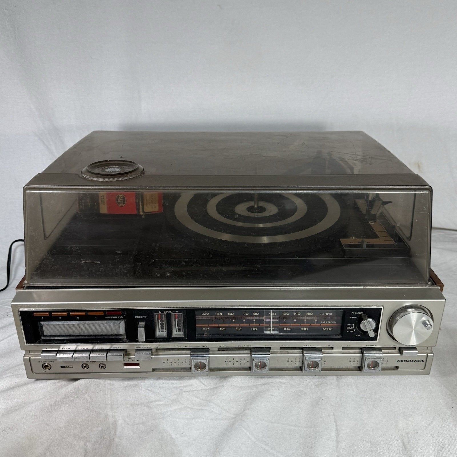 VTG Soundesign Turntable 8 Track Player Radio Record Player ~ TESTED FOR POWER ~