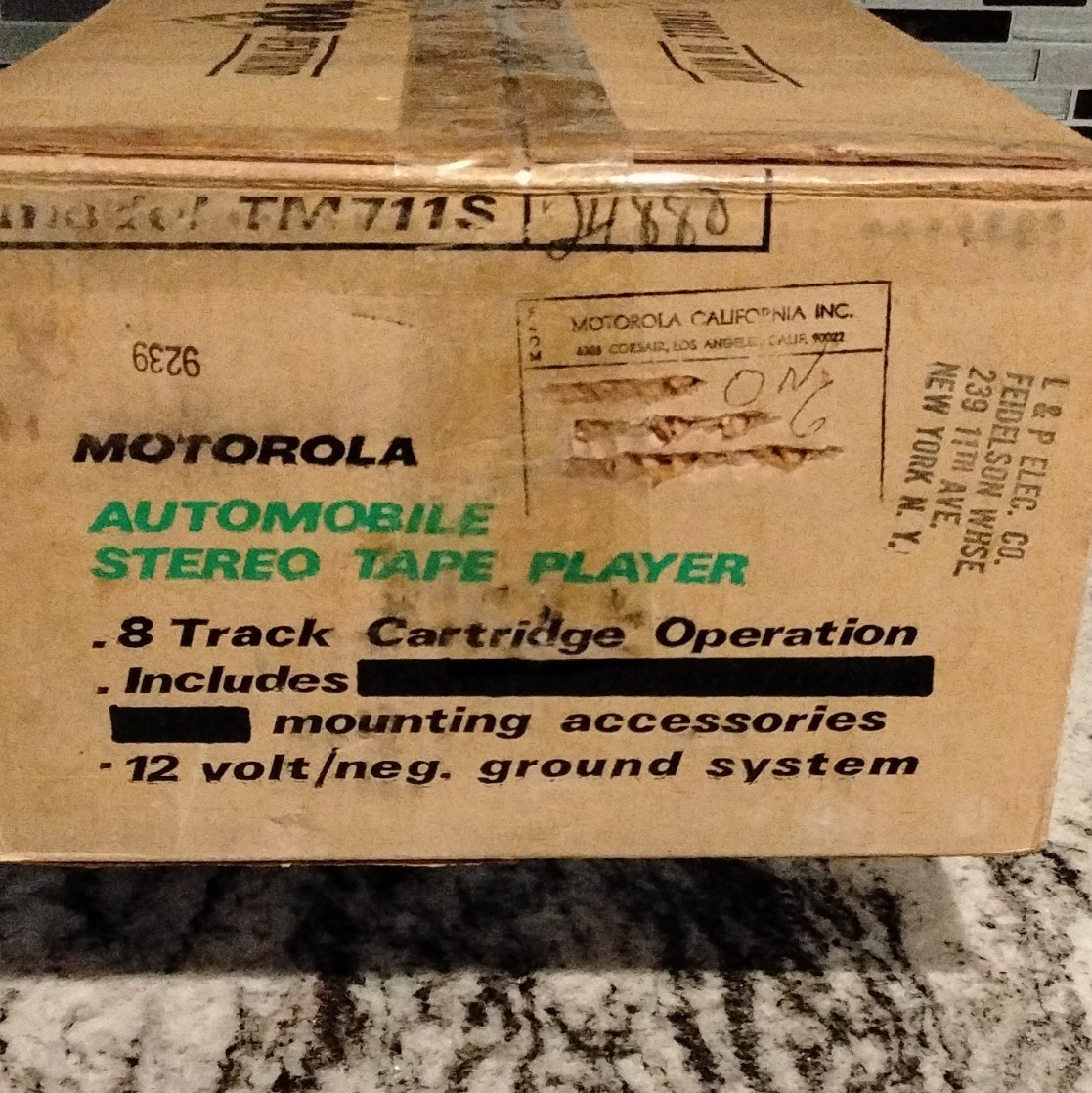 Motorola TM711S Automobile Stereo 8-Track Tape Player w/ Mount & Owners Guide