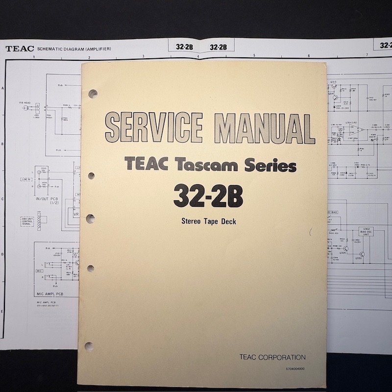 VINTAGE TEAC TASCAM SERIES 32-2B RECORDER/REPRODUCER SERVICE MANUAL