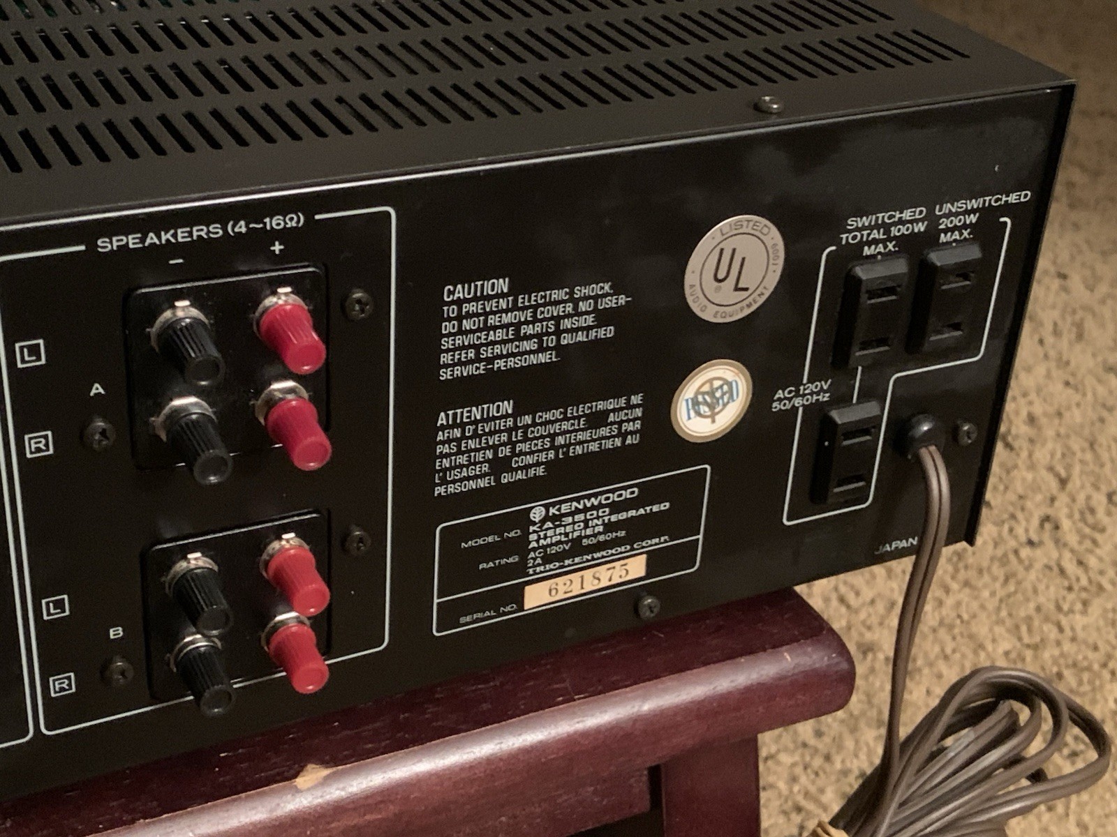 Kenwood KA-3500 Vintage Stereo Integrated Amplifier