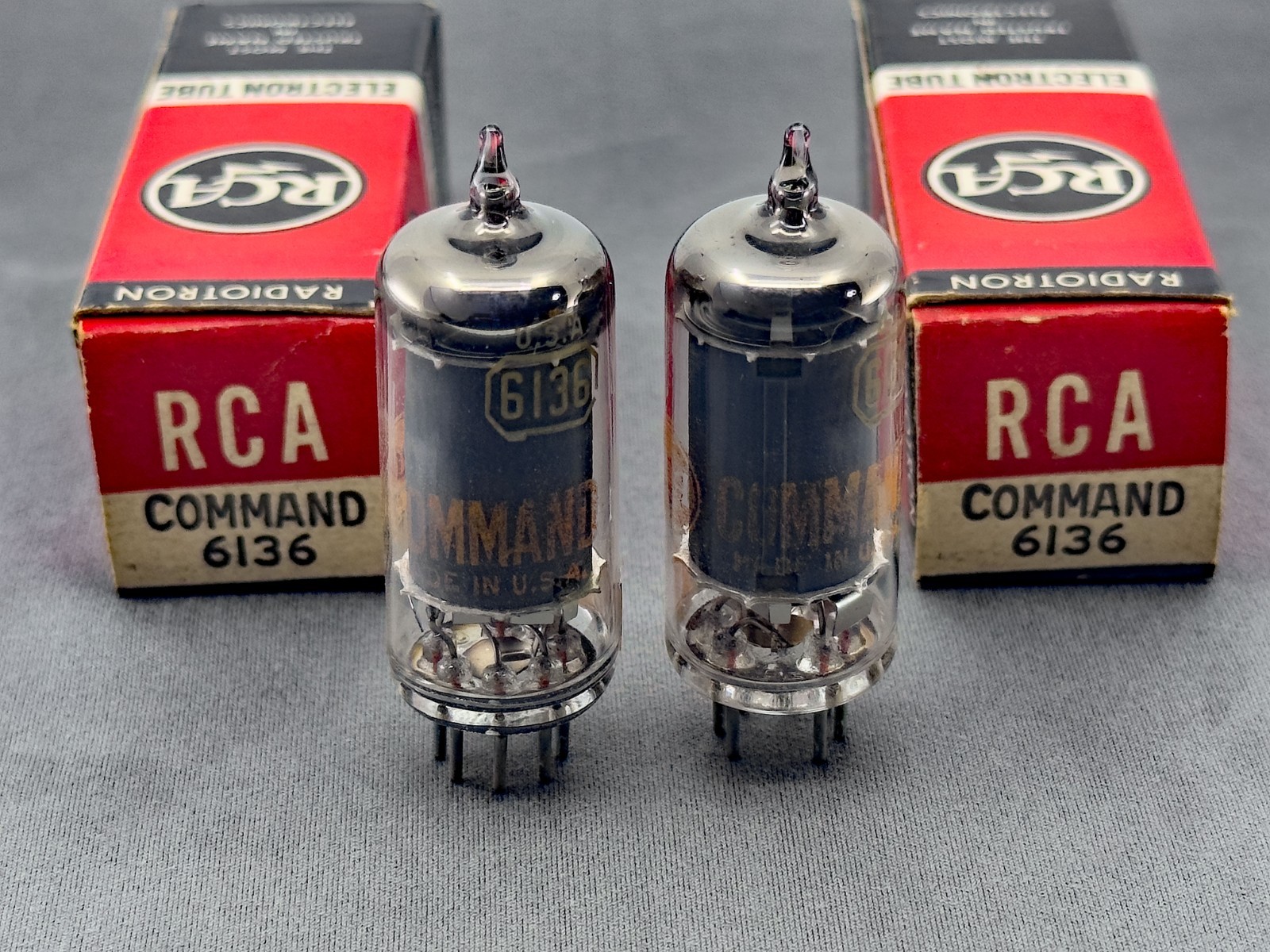 Matched NOS Pair RCA Command 6136 6AU6 Tubes NIB Cond Test NOS Amplitrex