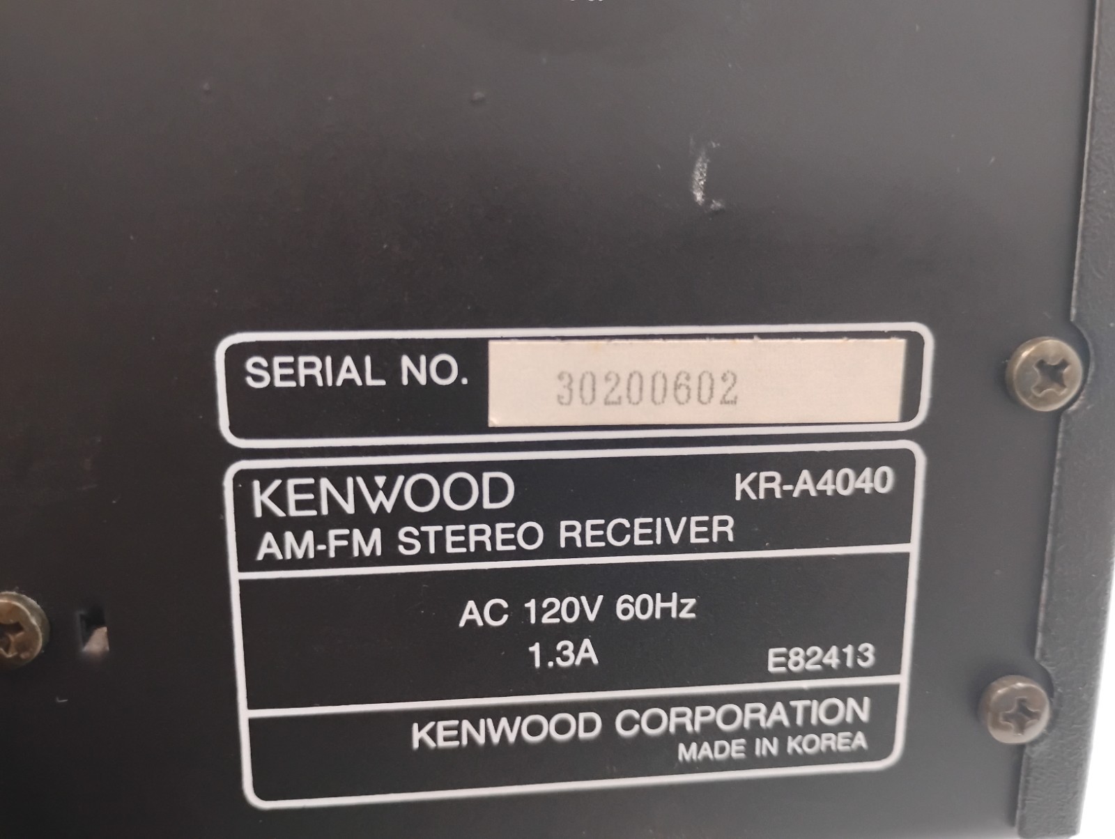 Kenwood KR‑A4040 AM/FM Stereo Receiver Only [Tested] EB-20432