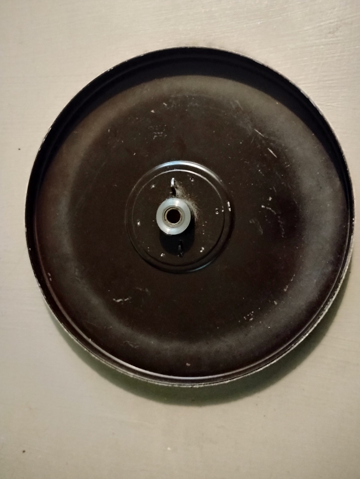 Vintage Sears Silvertone 7080 Record Player Platter only 9″ Metal. W/felt cover.