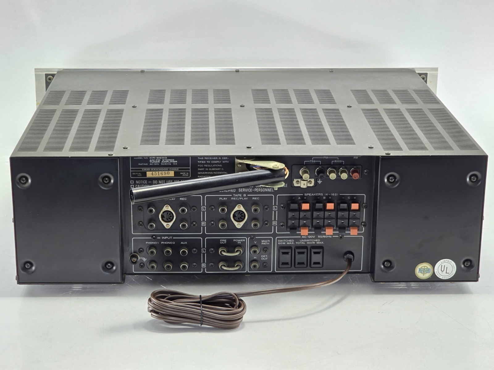 Vtg Kenwood KR-9600 Solid State Stereo Receiver! HTF Silver Face – WORKS MINT!