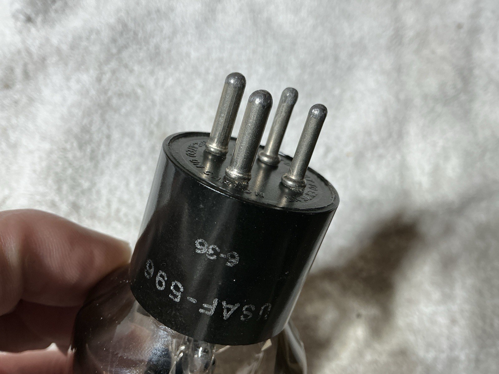 1956 UNITED USAF-596 RECTIFIER TUBE NOS BLACK PLATE 5U4G WE 274B 5U4 5AR4 GZ34