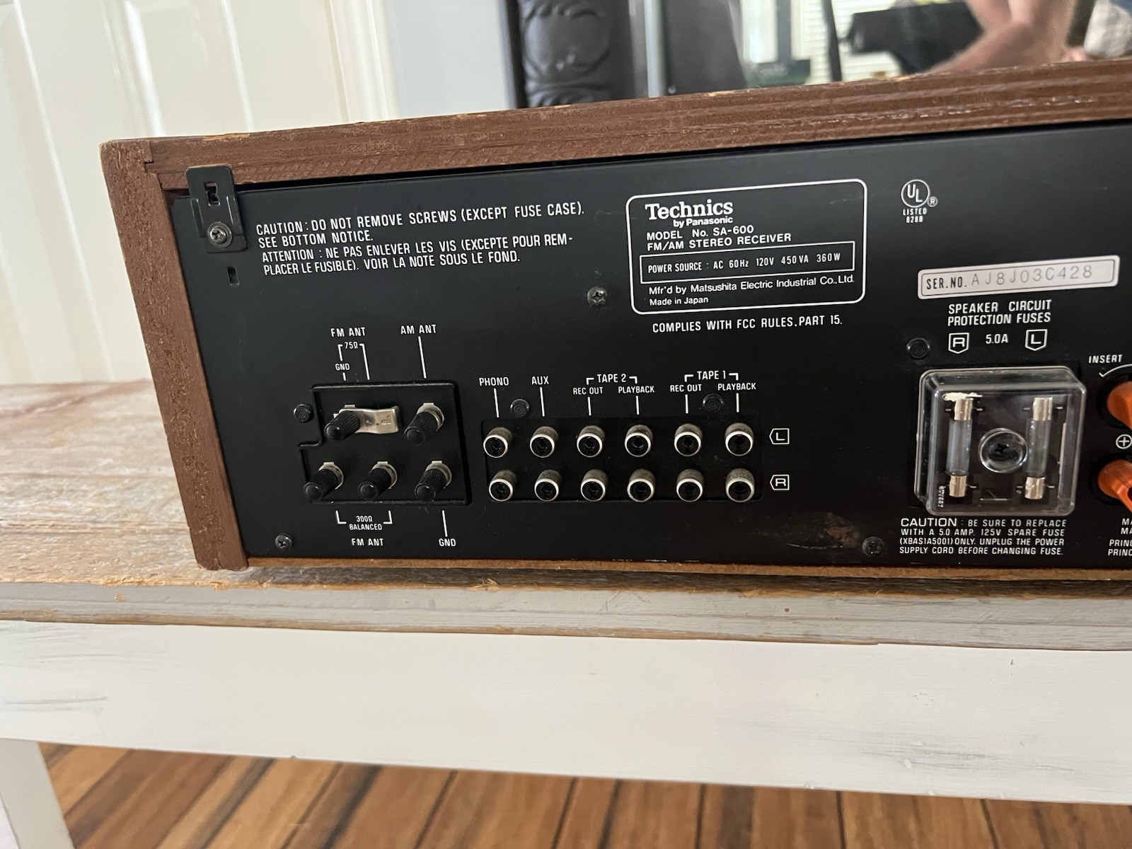 Vintage Late 1970’s Technics SA-600 FM/AM Stereo Silver Face Wood Receiver