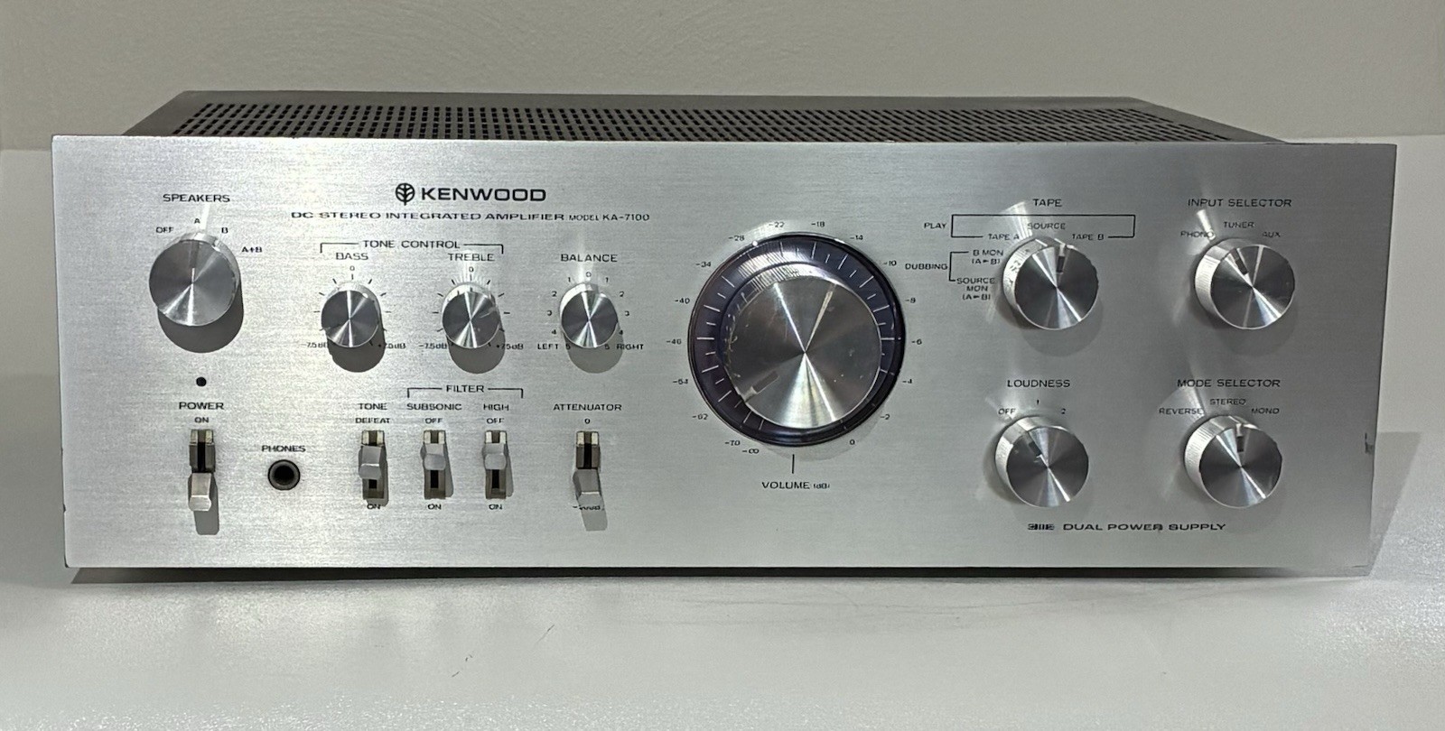 Kenwood KA-7100 DC Integrated Stereo Amplifier Sound System Tested Works Great