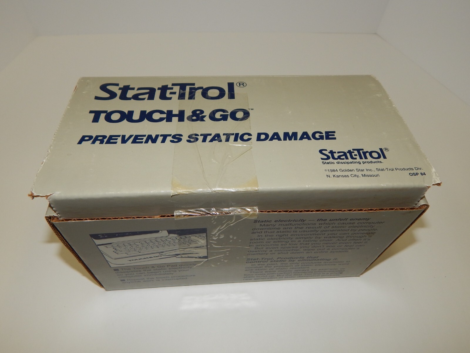 VTG NOS 1984 Stat-Trol Touch & Go Computer Static Release Pad Golden Star Inc