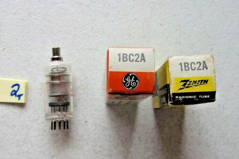 LOT OF 2 NEW IN BOX GE ZENITH ELECTRON TUBES 1BC2A (329)
