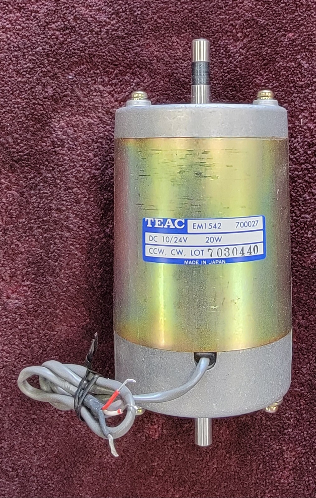 Tascam 38 Reel to Reel 5370002700 DC Reel Motor * TESTED & WORKING *