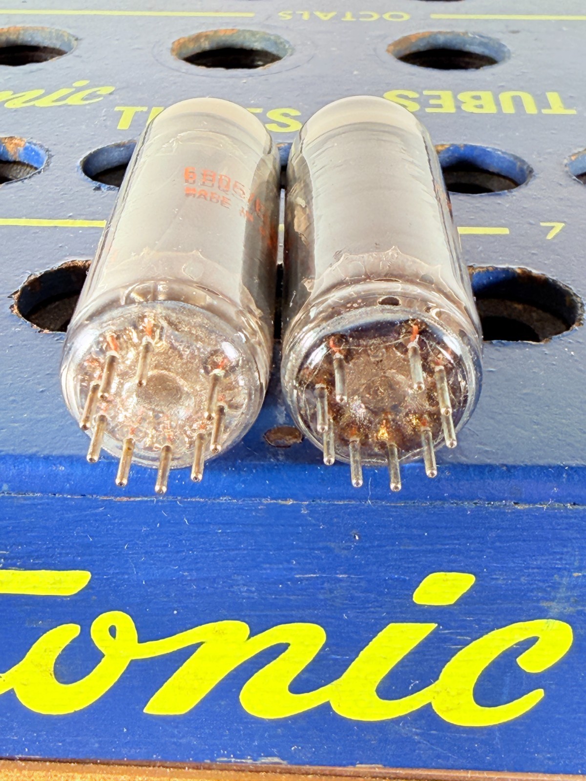 Matched Pair RCA 7189 EL84 6BQ5 Disk Getter Tested Good Tube