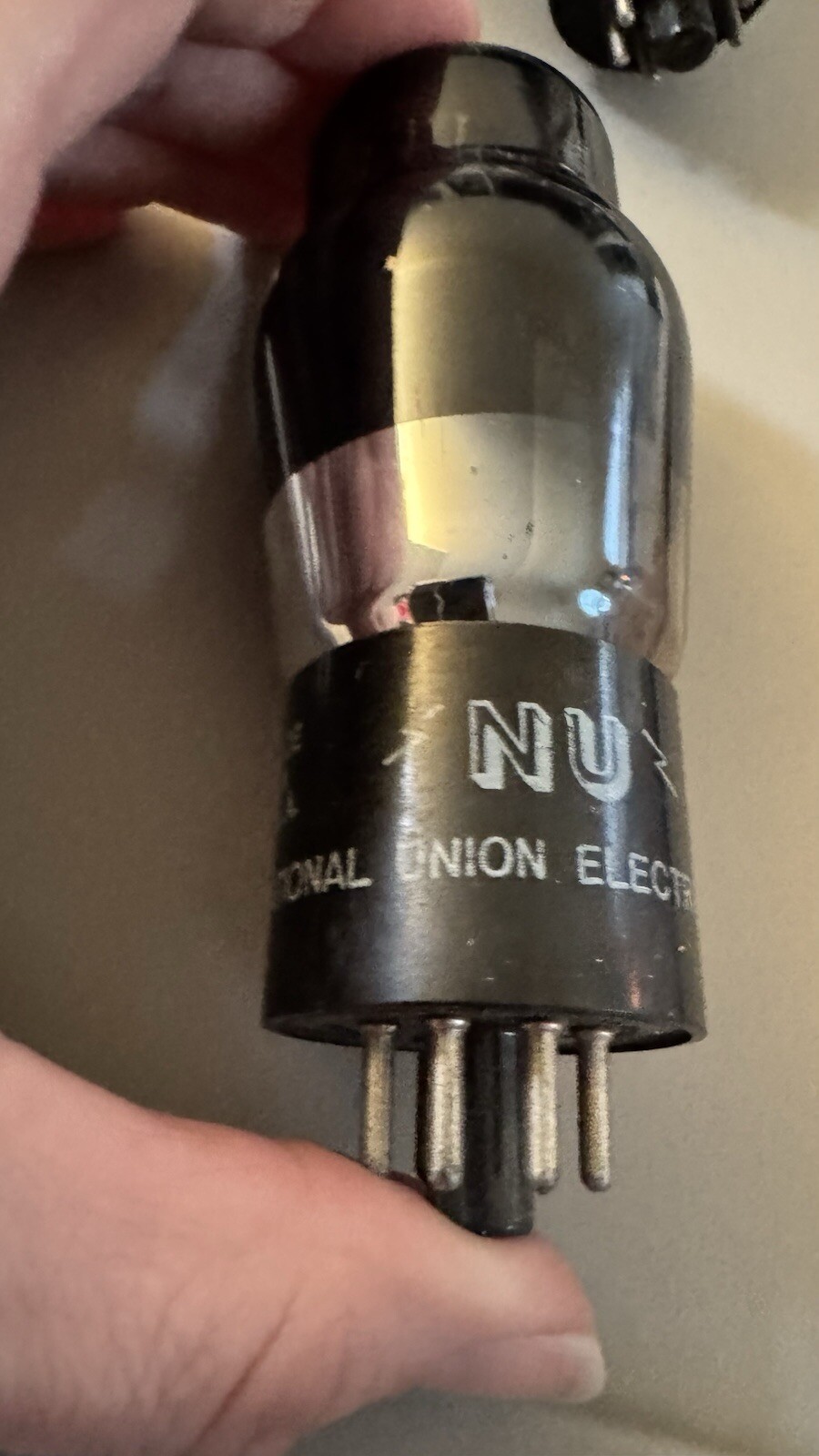 NOS 6F6G St Bottle Globe BLACK & Chrome Audio Tube NU national Union
