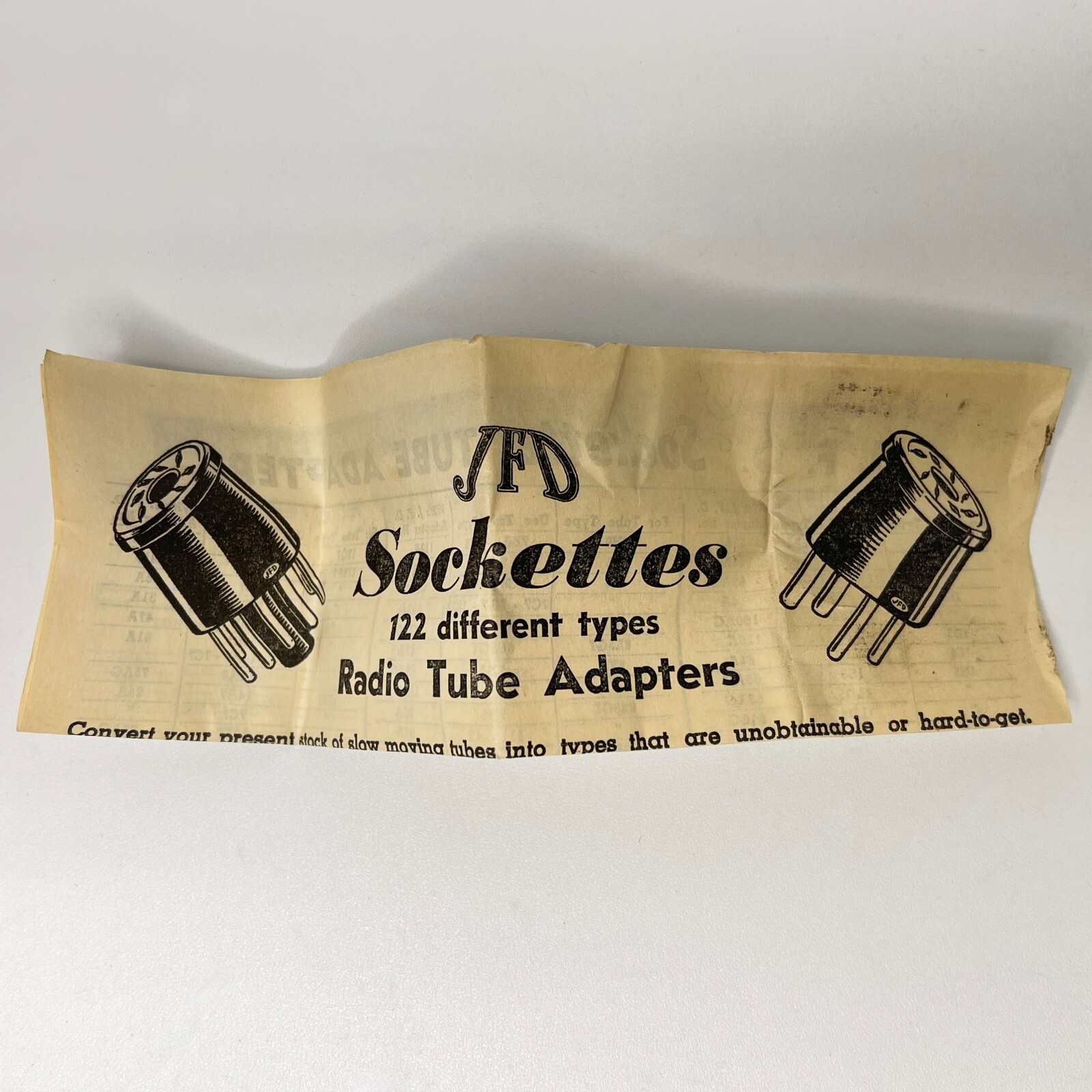 Vintage JFD Sockette 81A Radio Tube Socket Adapter Type 47 Tube to 2A5 Tube