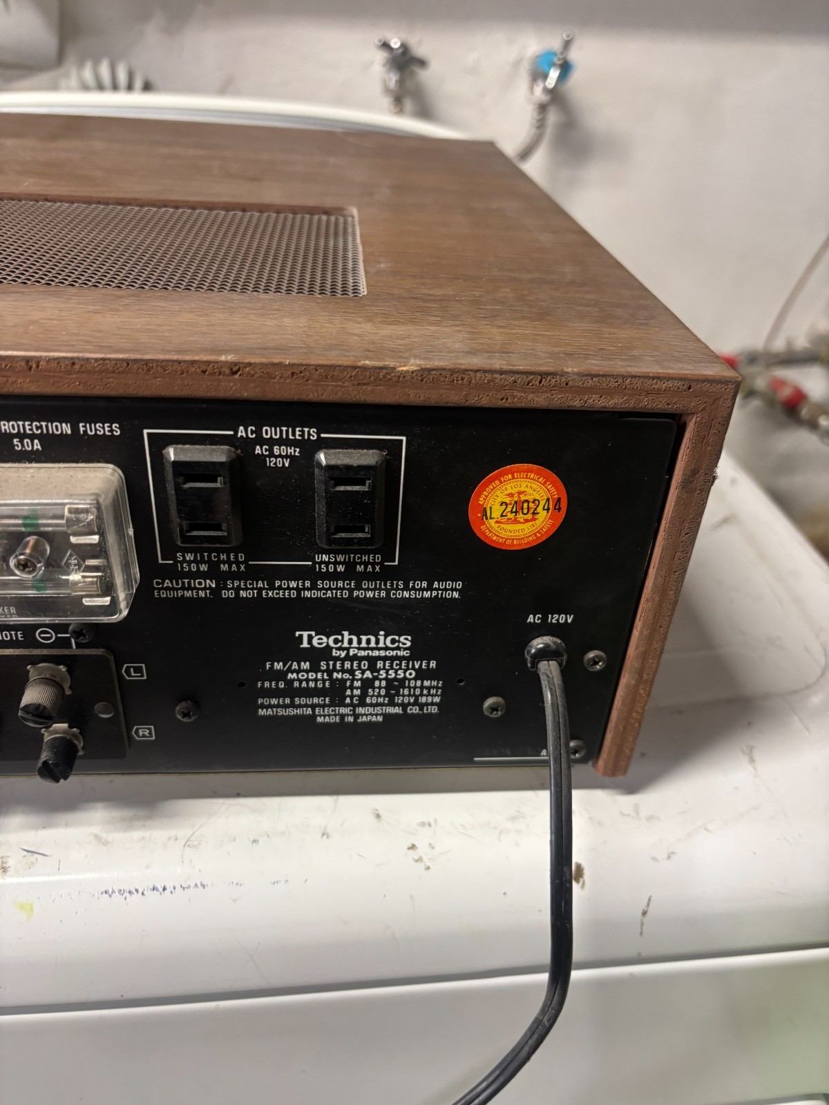 Technics AM/FM Stereo Receiver SA 5550 AM/FM Stereo Receiver (1975) Vintage