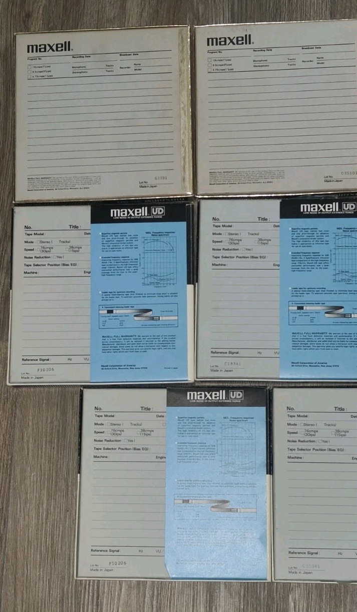 MAXELL UD 35-90 REEL TO REEL SOUND RECORDING TAPE (LOT OF 14) USED