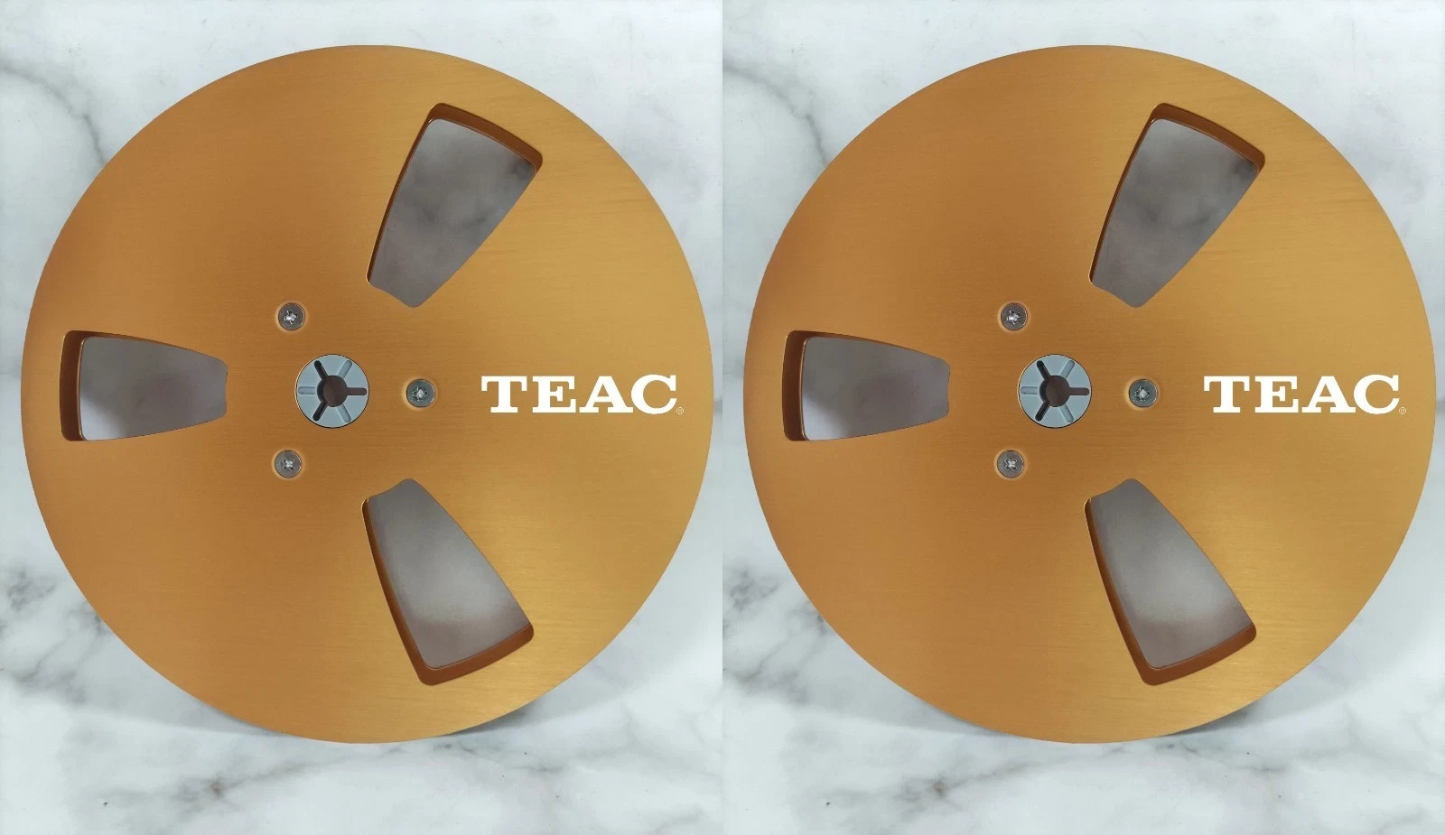 One Pair silvery TAPE REEL TEAC 7″ inch Light Metal Aluminum Take Up Reel