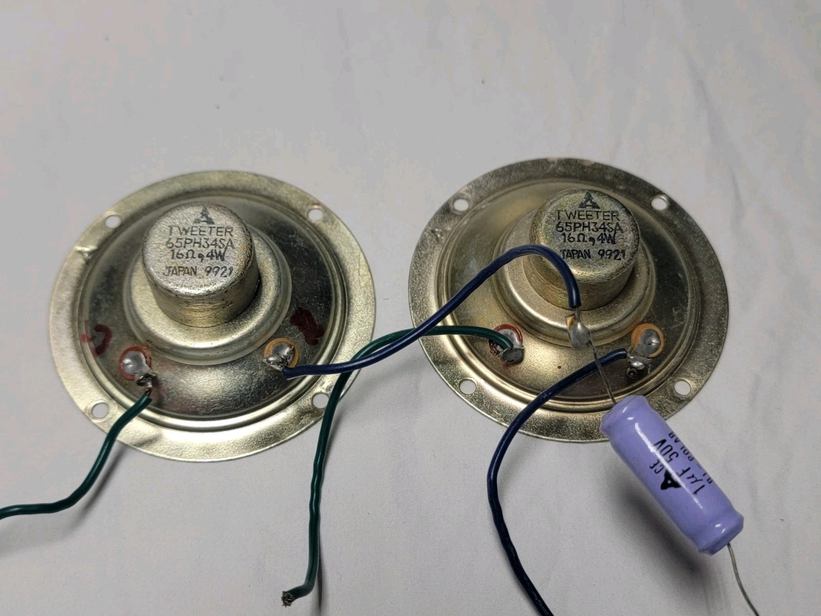 2 Vintage Matsushita Panasonic 65PH34SA 16 Ohm 4W Speaker Driver Tweeters 1960’s