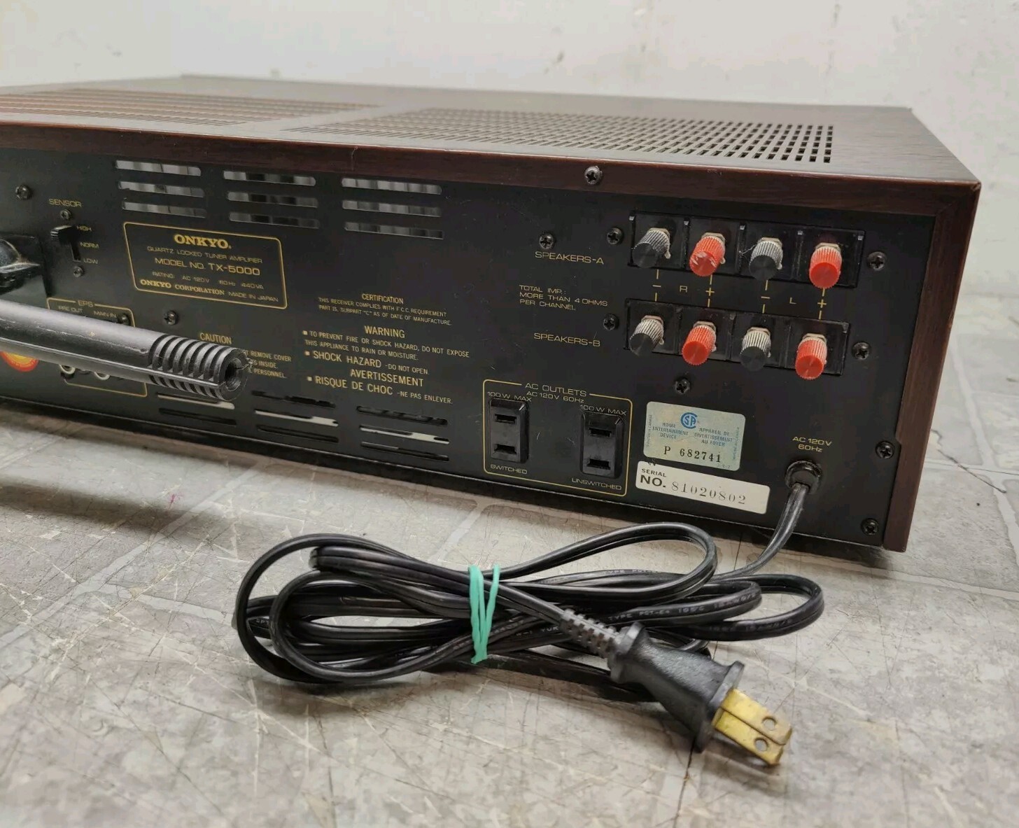 Onkyo TX-5000 Quartz Locked Tuner Amplifier READ