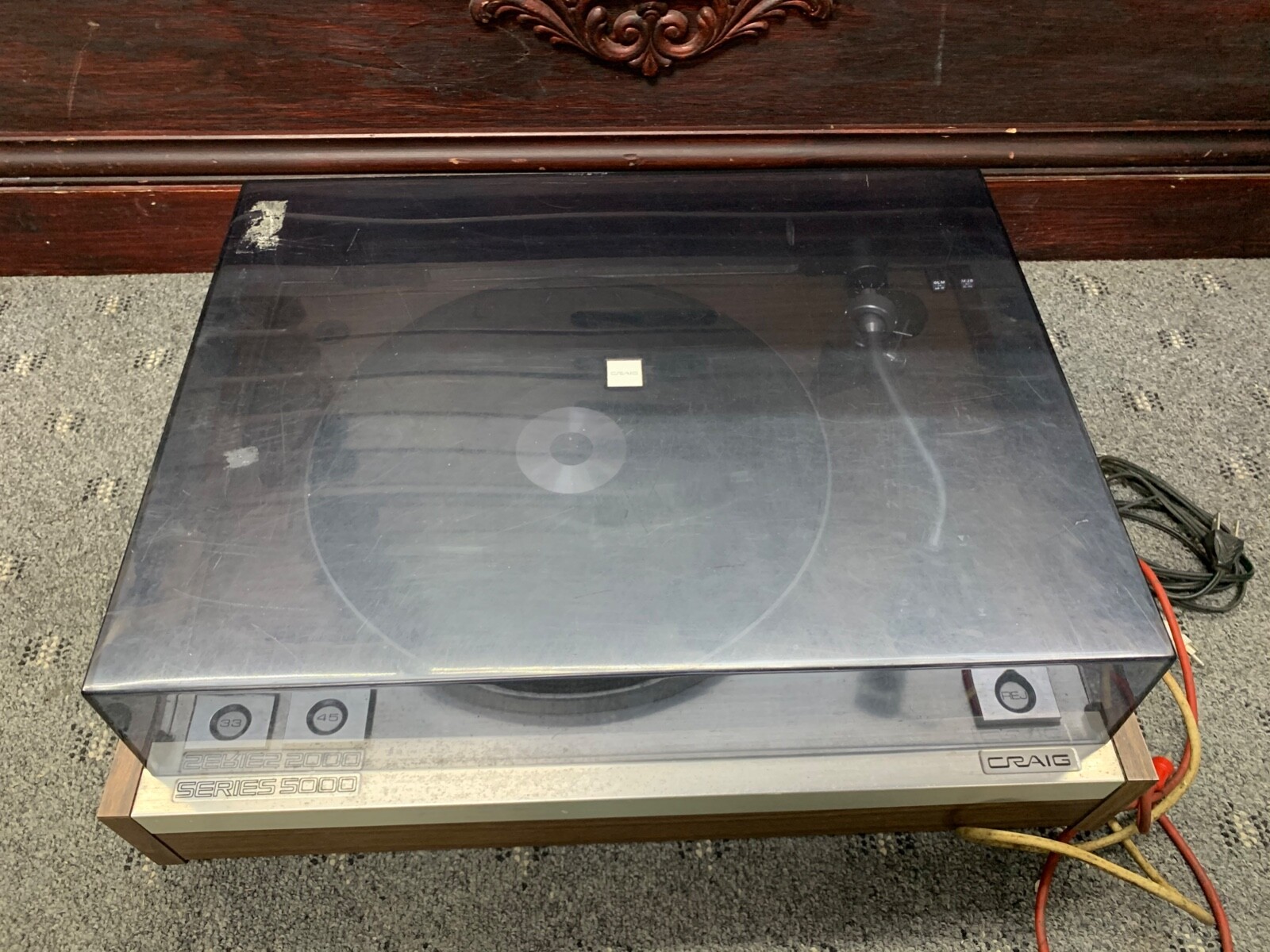 Craig 5102 Turntable Series 5000 – Vintage – TURNS ON, NO OUTPUT, PARTS REPAIR