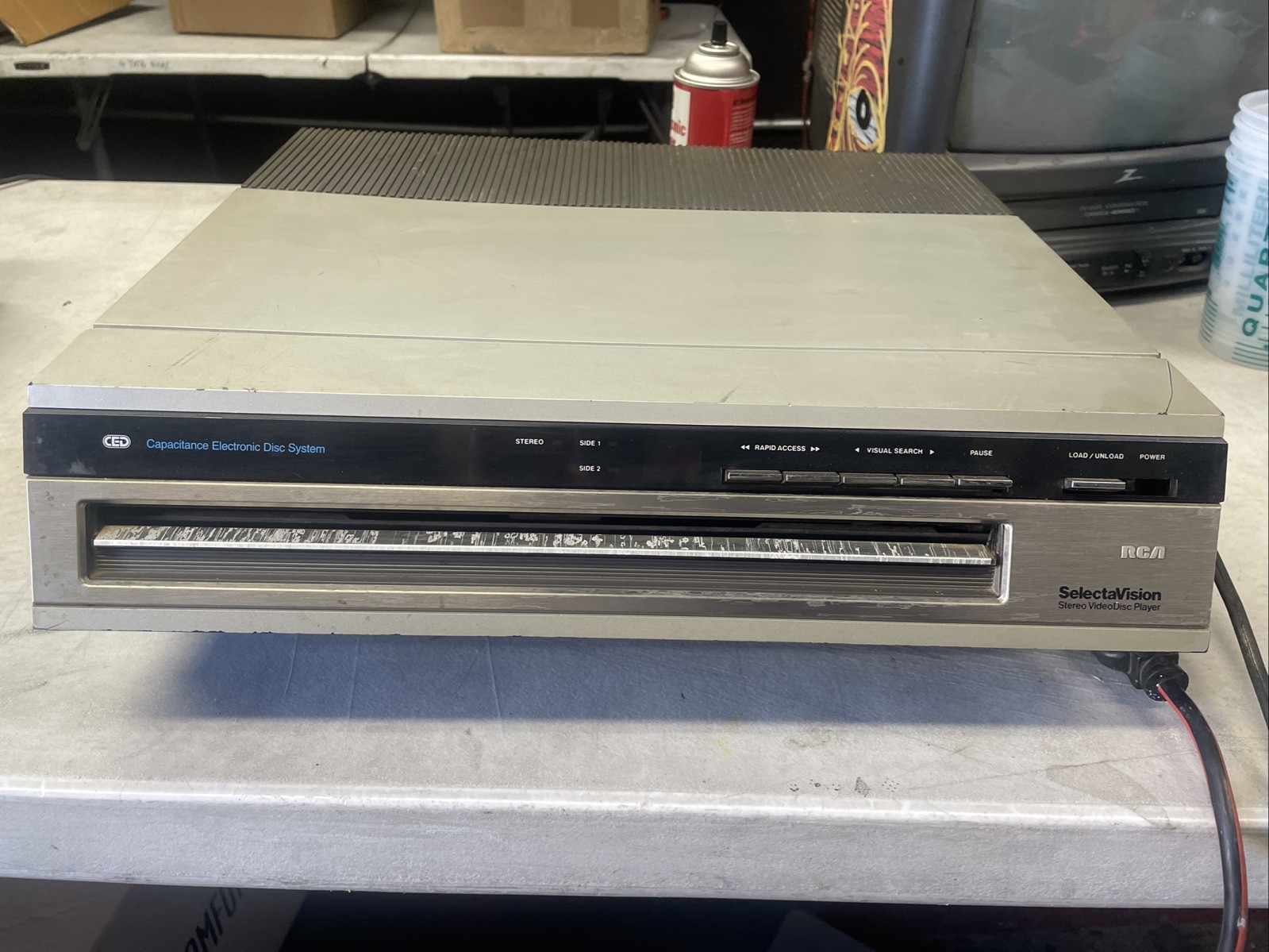 RCA Selectavision CED Stereo VideoDisc SGT 250 POWERS ON No Stylus