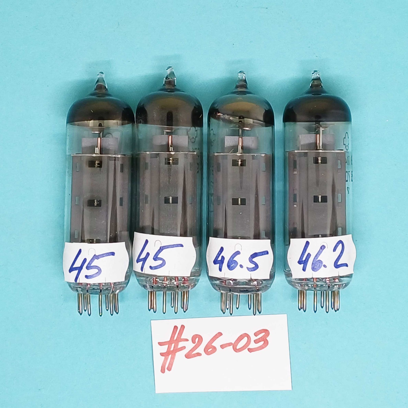 4 pcs MATCHED QUAD x 6P14P ~ EL84 ~ 6BQ5 ~ 7189 USSR vintage TUBE = DDP #26-03