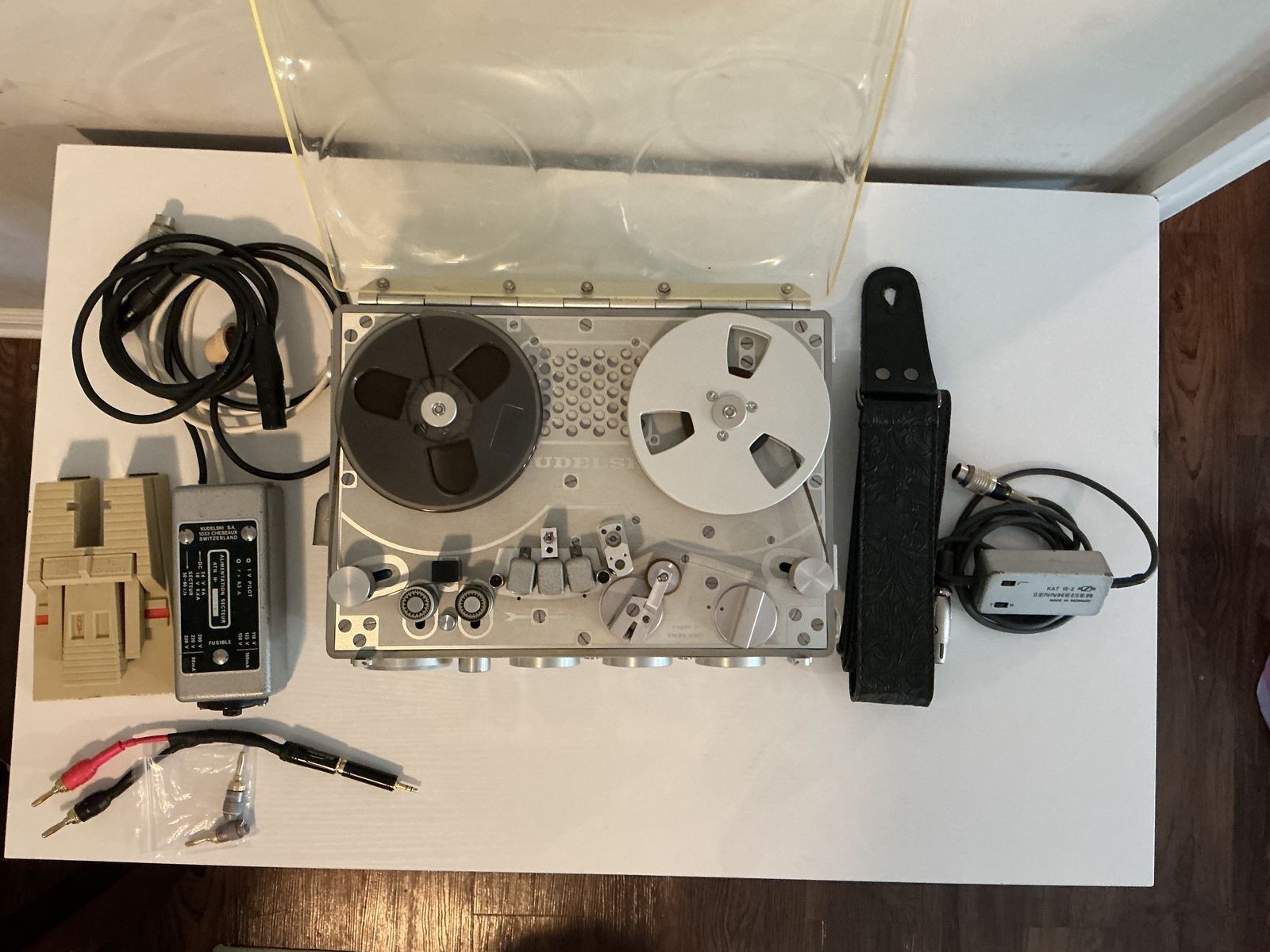 1960 Kudelski Nagra III Reel-to-Reel Tape Machine Analog Recorder w/ Accessories