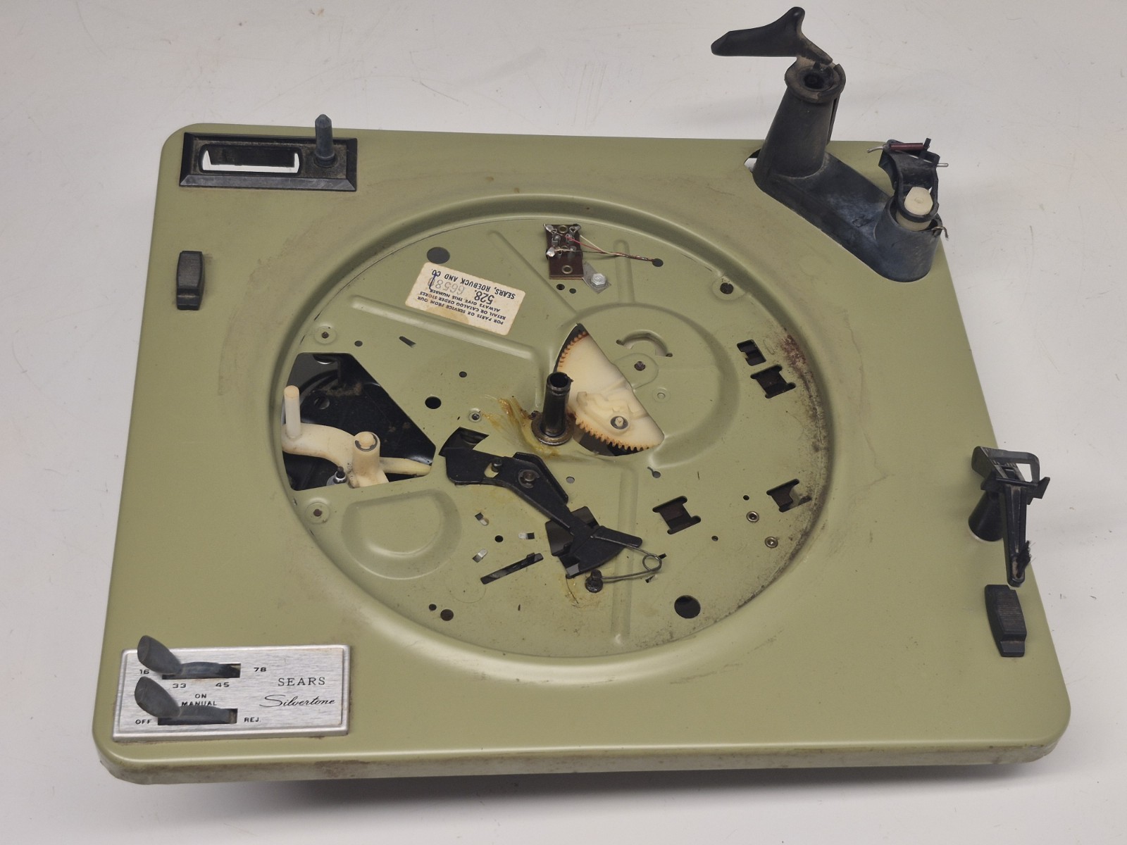 Sears Silvertone Model 8274 Suitcase Record Player Chassis