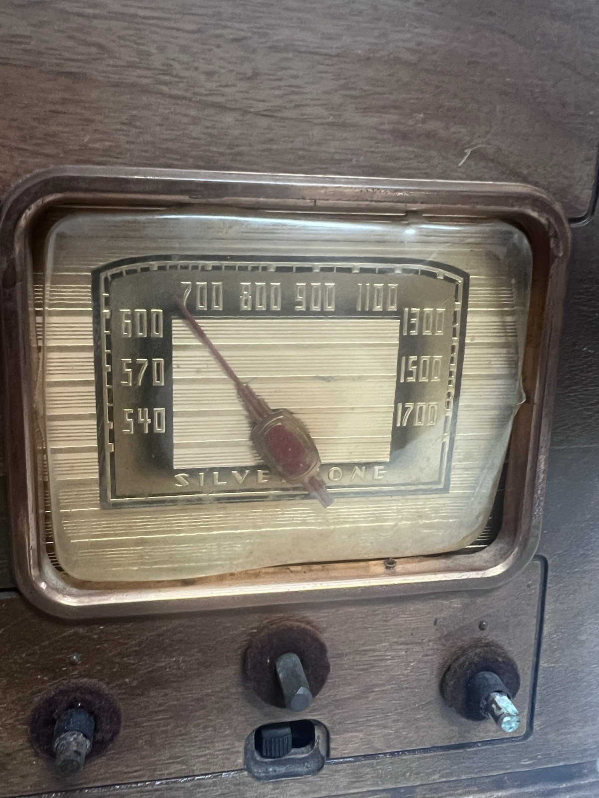 Vintage Silvertone Model 2451 Art Deco Wood Tube Radio Sears Untested AS-IS