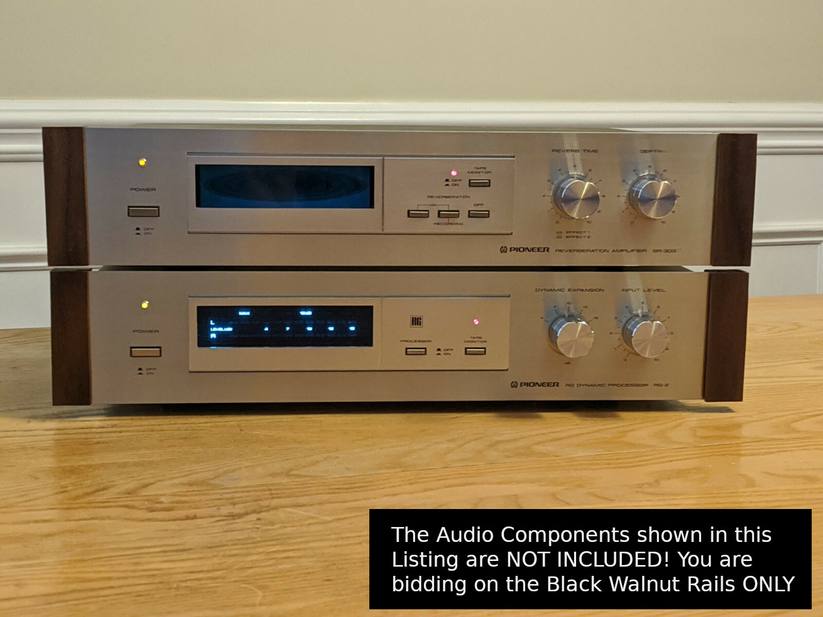 2 SETS! Black Walnut Rails Pioneer RG-2 RG-60 RG-70 RG-9 SR-303 SR-60 SR-70 SR-9